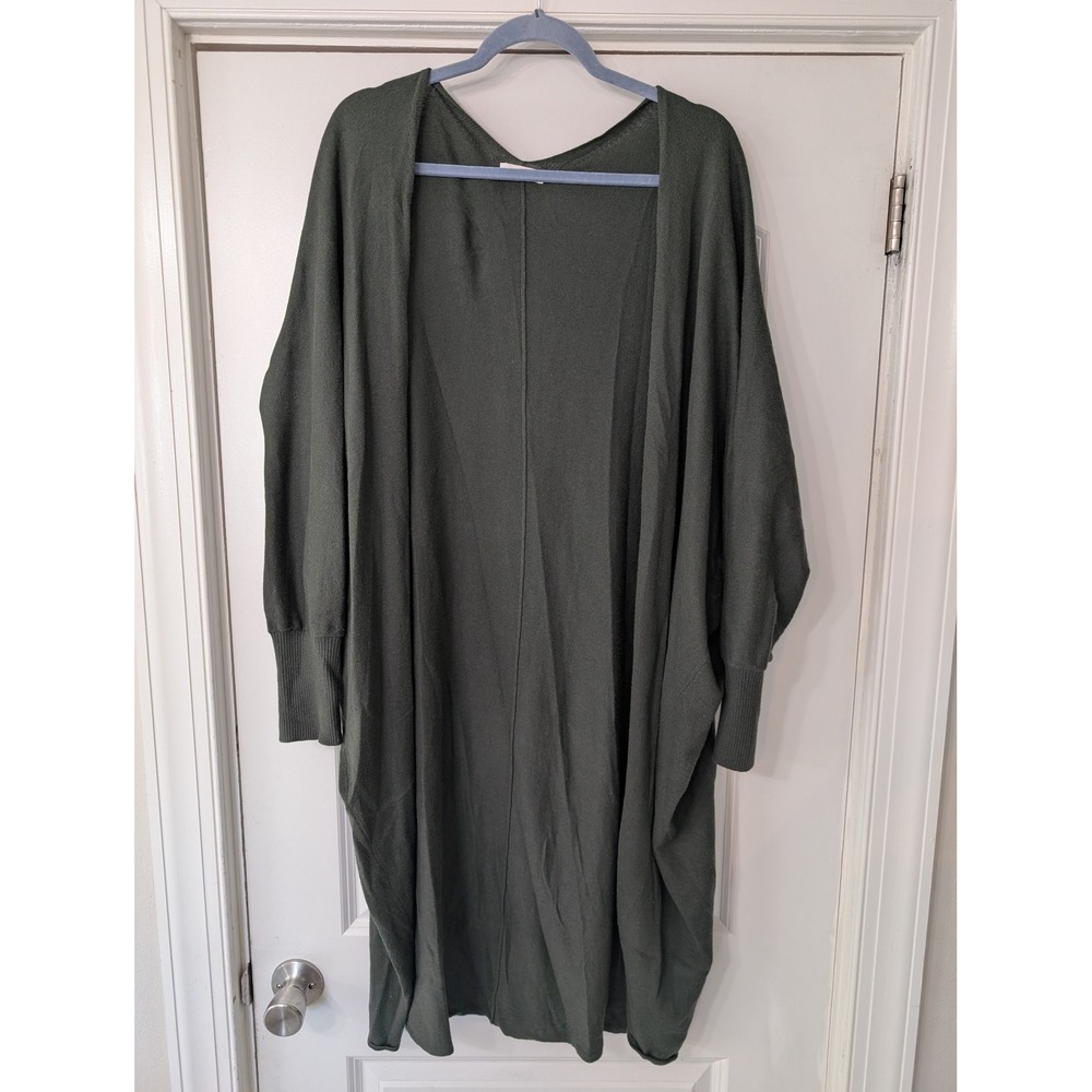 MerSea Women Olive Green Cotton Open Front Cocoon Cardigan Wrap O/S‎ minimalist